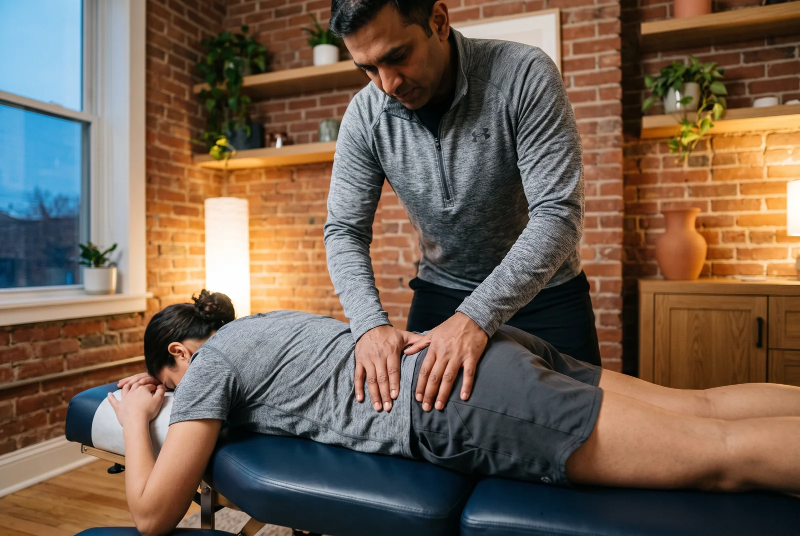 Doctor of Physical Therapy performing hands-on manual therapy